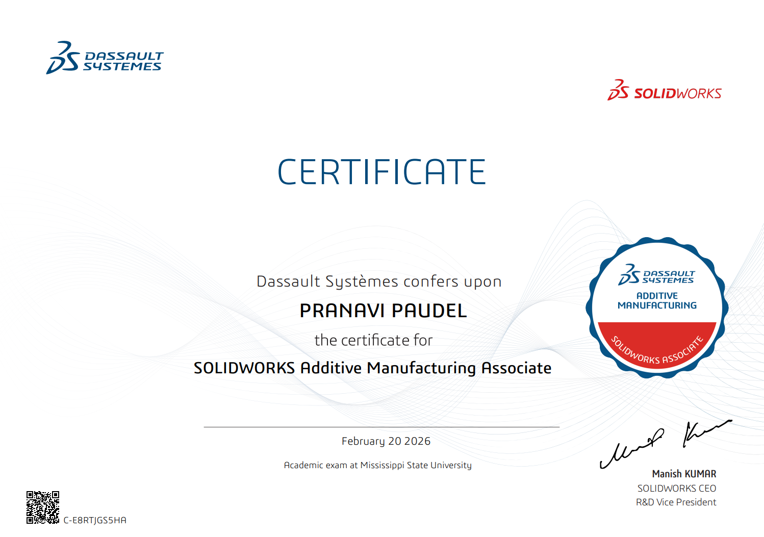CSWA Additive Manufacturing Certificate
